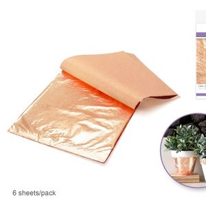 6 pcs Metallic Foil Leaf Sheets (Copper)